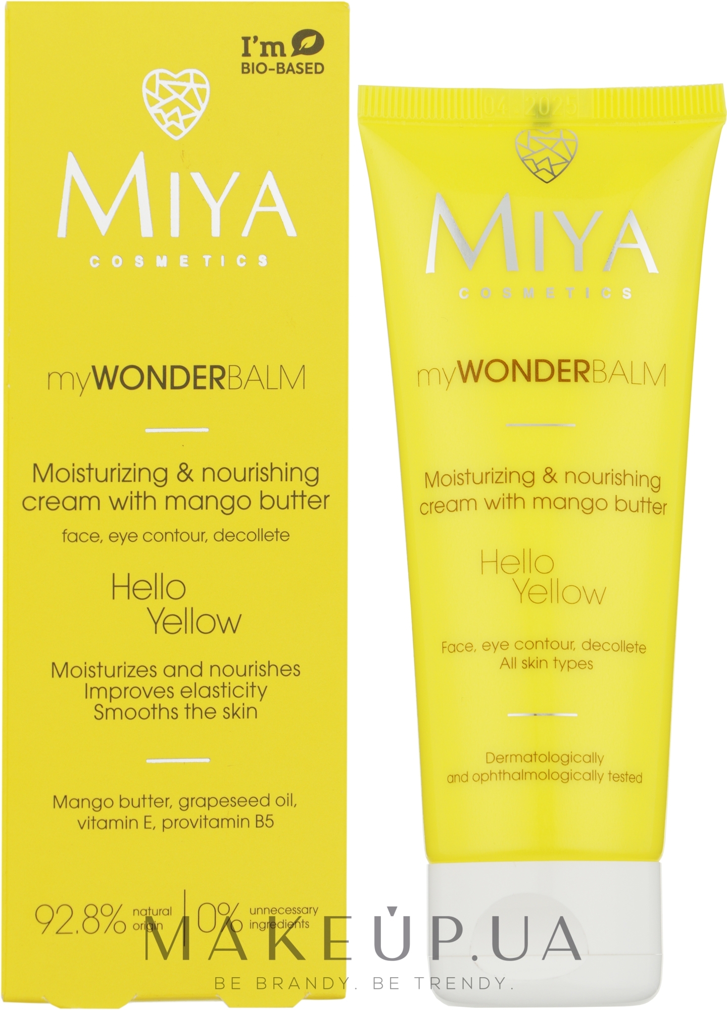 Зволожувальний і живильний крем з олією манго для обличчя - Miya Cosmetics My Wonder Balm Hello Yellow Face Cream — фото 75ml