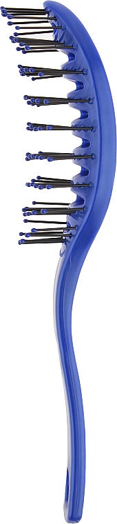 Щетка для укладки волос "Ложка" 02195, синяя - Eurostil Curved Vent Brush Colors — фото N2