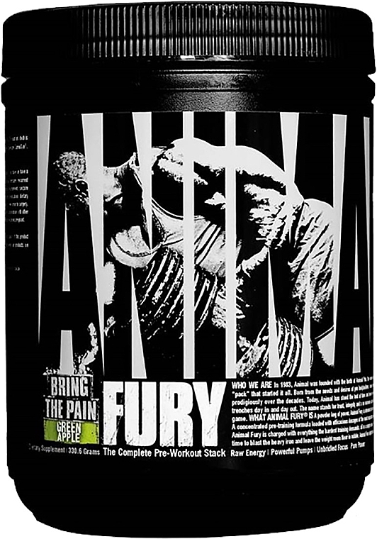 Передтренувальний комплекс, зелене яблуко - Universal Nutrition Animal Fury Green Apple — фото N2