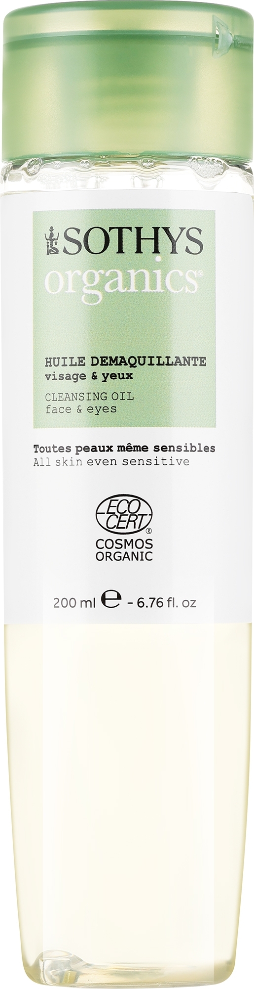 Очищающее масло для лица - Sothys Organics Face & Eye Make-Up Remover Oil — фото 200ml