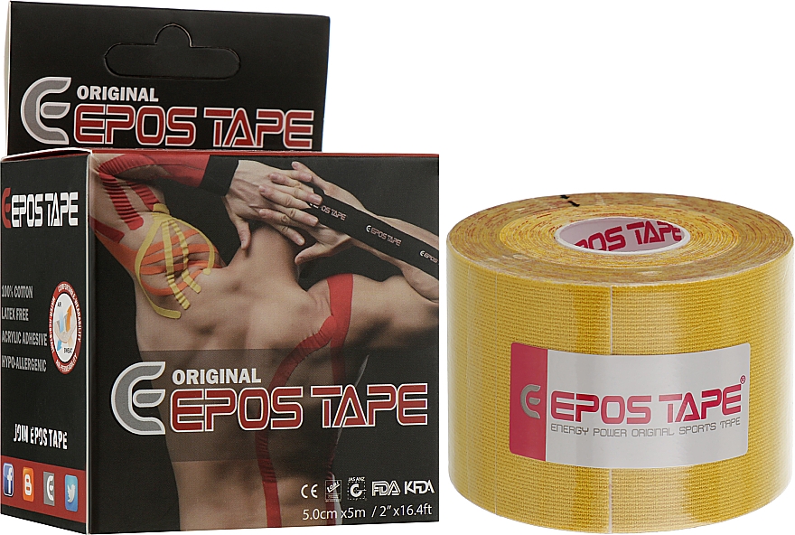 Кінезіо тейп "Жовтий" - Epos Tape Original — фото N2