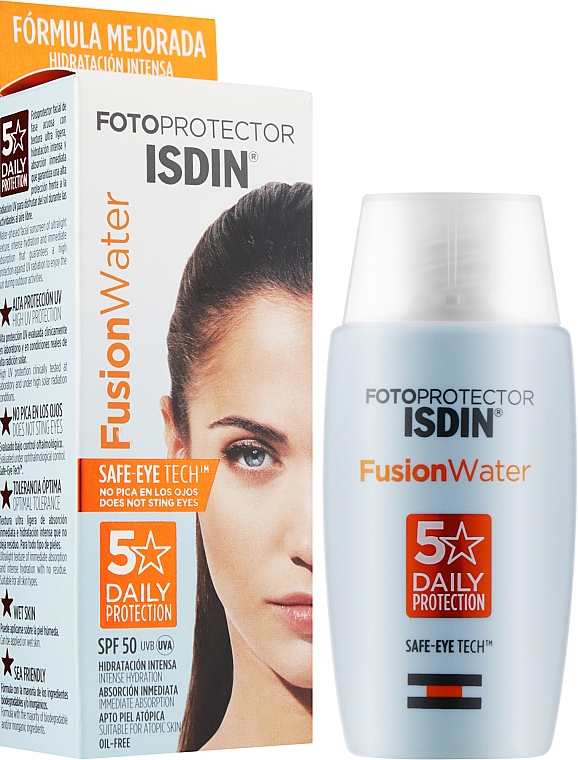Сонцезахисний засіб для обличчя SPF 50+ - Isdin Fotoprotector Fusion Water SPF 50+ — фото N2