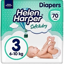 Парфумерія, косметика Підгузники дитячі Soft&Dry Midi 3, 6-10 кг, 70 шт. - Helen Harper