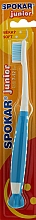 Парфумерія, косметика Зубна щітка "J", дитяча від 7 до 12 років, м'яка, блакитна - Spokar J