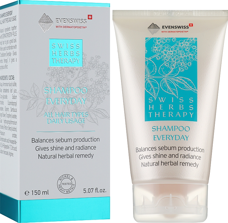 Шампунь для щоденного використання - Evenswiss Shampoo Everyday Swiss Herbs Therapy — фото N2