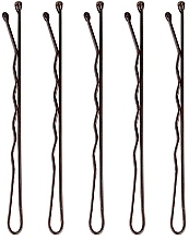 Шпильки-невидимки для волосся, коричневі - Brushworks Brown Bobby Pins — фото N2