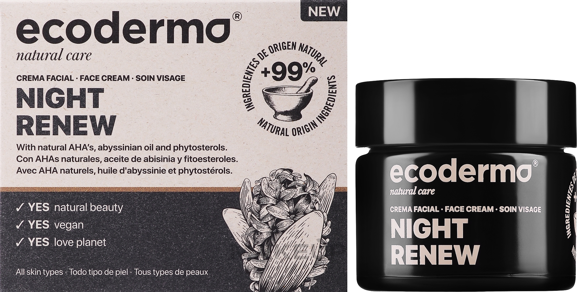 Інтенсивно відновлювальний нічний крем для обличчя - Ecoderma Intensive Repair Night Face Cream — фото 50ml