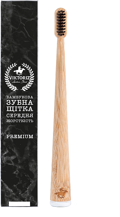 Бамбукова зубна щітка, біла - Viktoriz Premium — фото N1