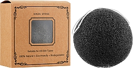 Спонж для умывания конжаковый крафт, черный - Cosmo Shop Konjac Sponge Craft Box — фото N2