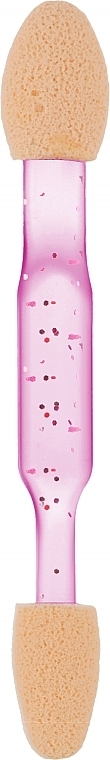 Апликатор для теней 6,5 см CS08P, прозрачная розовая ручка, белый - Cosmo Shop — фото N1