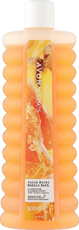 Піна для ванн з ароматом клементину та імбиру - Avon Senses Juice Burst Bubble Bath Clementine & Ginger Scent — фото N1