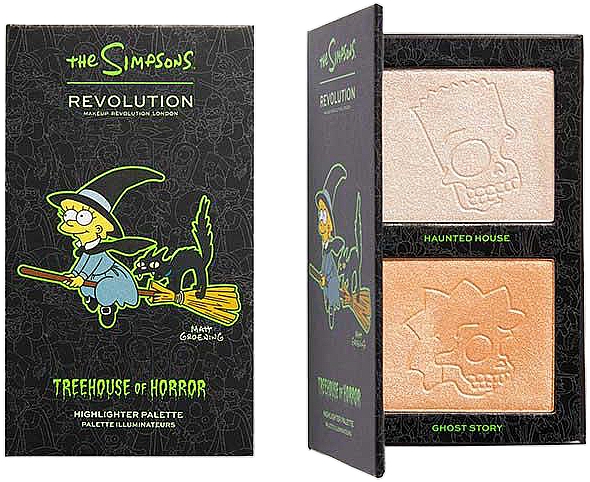 Мініпалетка хайлайтерів "Відьма Ліза" - Makeup Revolution The Simpsons Treehouse of Horror Mini Highlighter Palette Witch Lisa — фото N1