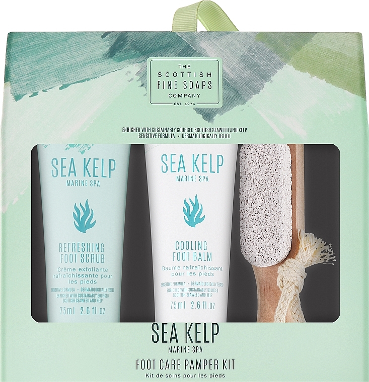 Набор - Scottish Fine Soaps Sea Kelp Foot Care Pamper Kit(f/scr/75ml + f/balm/75ml + f/file) — фото N1