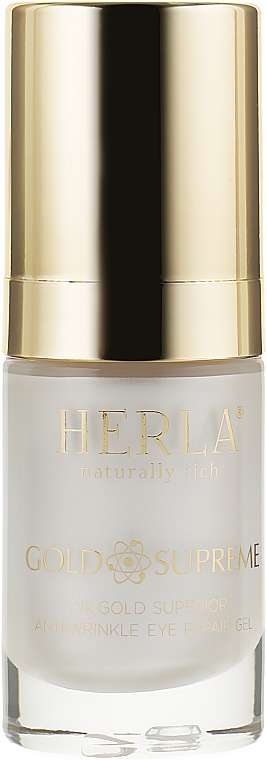 Гель для контура глаз - Herla Gold Supreme 24K Gold Superior Anti-Wrinkle Eye Repair Gel — фото N1