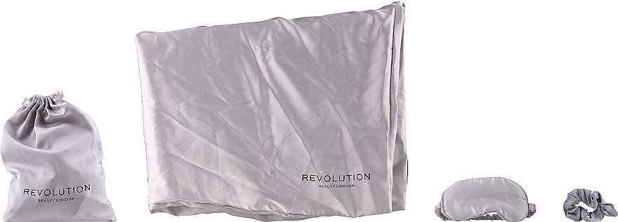 Набір для сну, 3 предмети, срібло - Revolution Haircare The Beauty Sleep Satin — фото N2
