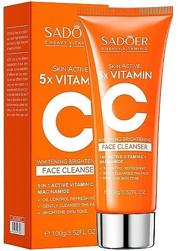 Пенка для умывания с витамином С - Sadoer 5X Vitamin C Facial Cleanser — фото N1