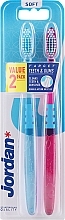 Зубная щетка мягкая, розовая+голубая - Jordan Target Teeth Toothbrush — фото N8