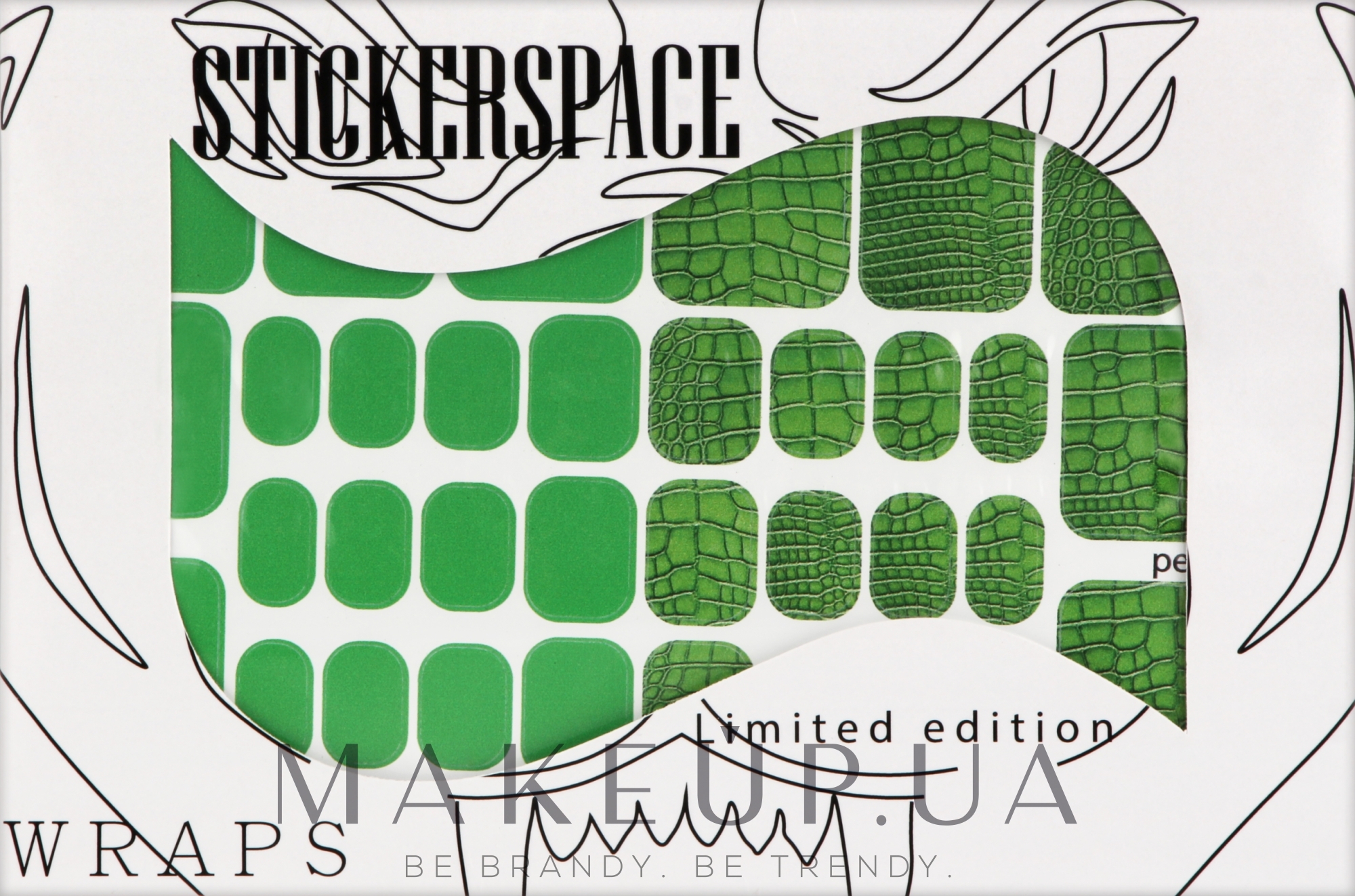 StickersSpace - Дизайнерские наклейки для ногтей Green Pedi: купить 