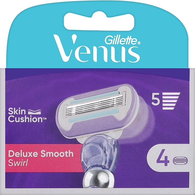 Сменные кассеты для бритья, 4 шт. - Gillette Venus Deluxe Smooth Swirl  — фото N1