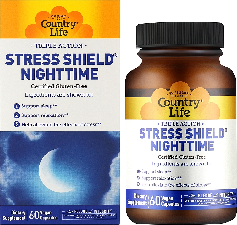 Харчова добавка "Нічний захист від стресу" - Country Life Stress Shield Nighttime — фото N2