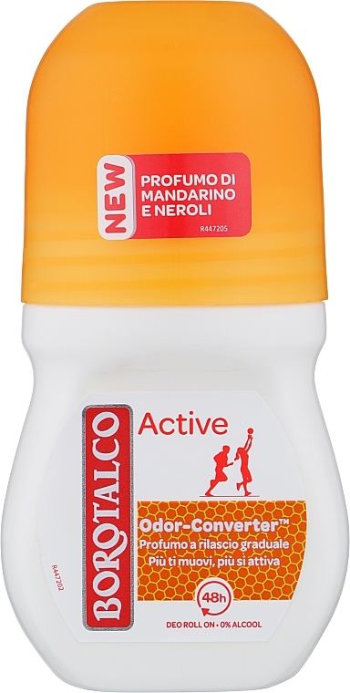 Дезодорант для тела шариковый "Мандарин & Нероли" - Borotalco Akctive Deodorant Mandarin Neroli Fresh — фото N1