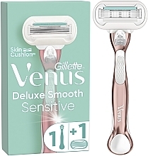 Жіноча бритва з 1 змінним лезом - Gillette Venus Deluxe Smooth Sensitive — фото N1