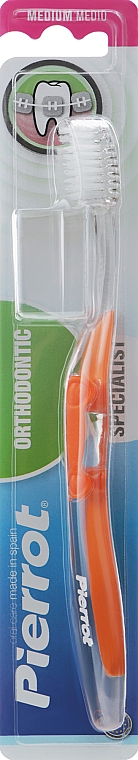 Зубная щетка ортодонтическая, оранжевая - Pierrot Orthodontic