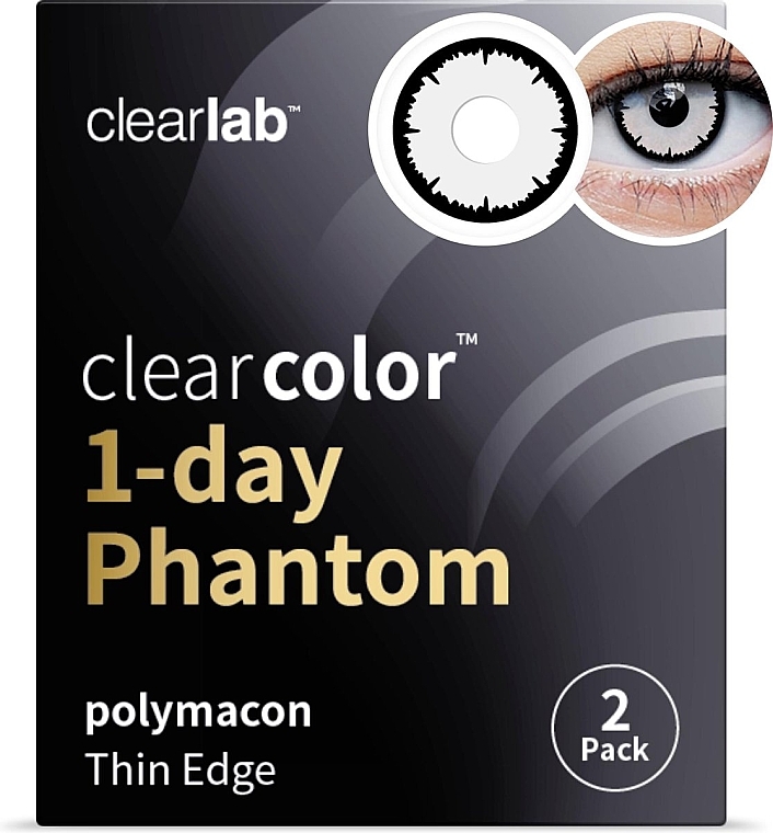 Одноденні кольорові контактні лінзи "Angelic White", 2 шт. - Clearlab ClearColor 1-Day Phantom — фото N1
