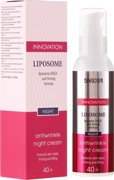 Нічний антивіковий крем зі зміцнювальною формулою  - BingoSpa Liposome Antiwrinkle Night Cream 40+ — фото N1