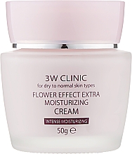 Духи, Парфюмерия, косметика Крем для лица увлажняющий - 3W Clinic Flower Effect Extra Moisturizing Cream