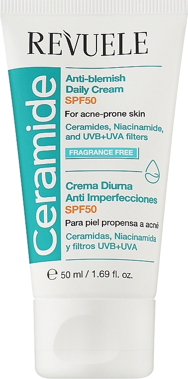 Денний крем проти пігментних плям - Revuele Ceramide Anti-Blemish Daily Face Cream For Acne-Prone Skin — фото N1