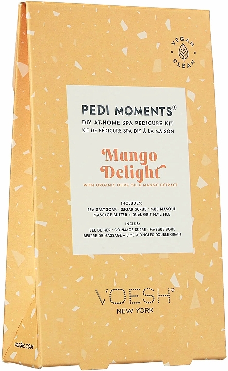 Набор для педикюра "Манговый восторг" - Voesh Pedi Moments Diy At-Home Spa Pedicure Kit Mango Delight — фото N1