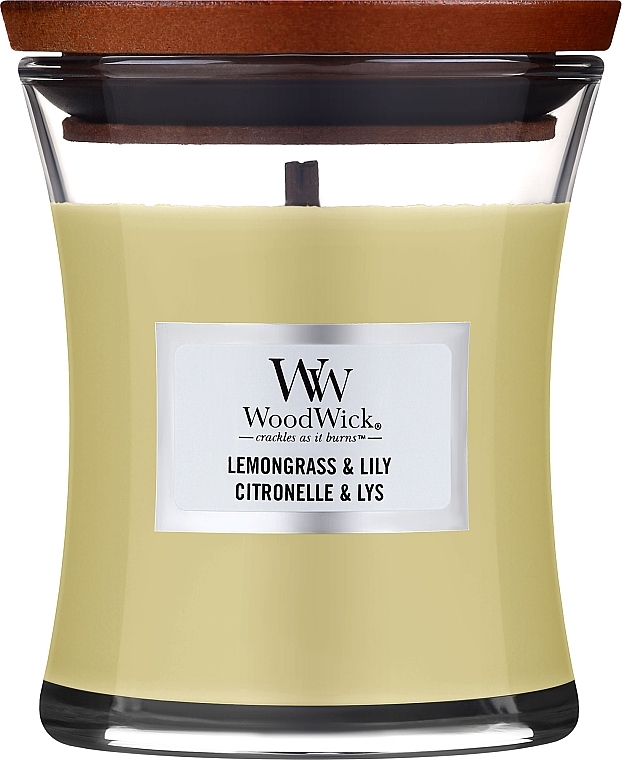 Ароматическая свеча в стакане - WoodWick Hourglass Candle Lemongrass & Lily  — фото N2