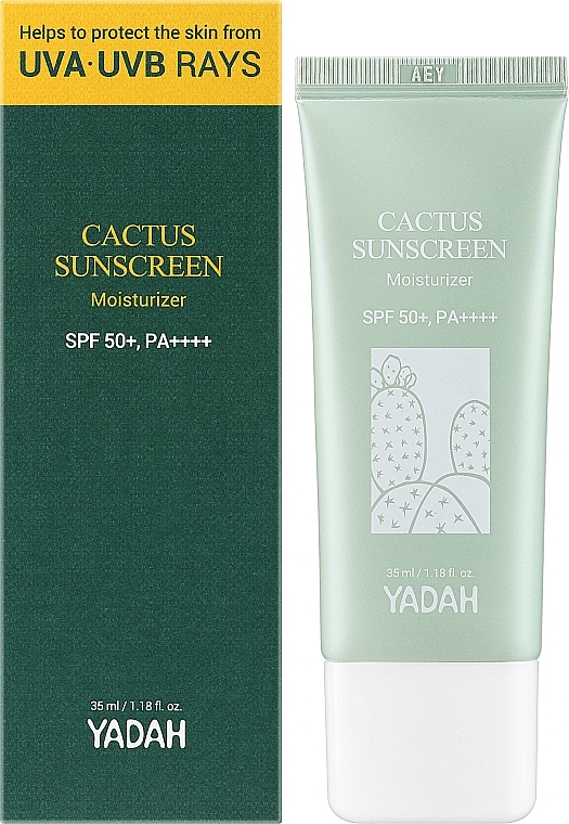 Сонцезахисний зволожувальний крем - Yadah Cactus Sunscreen Moisturizer SPF50+ PA++++ — фото N2