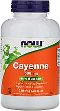 Парфумерія, косметика Натуральна добавка, 500 мг, 250 капсул - Now Foods Cayenne