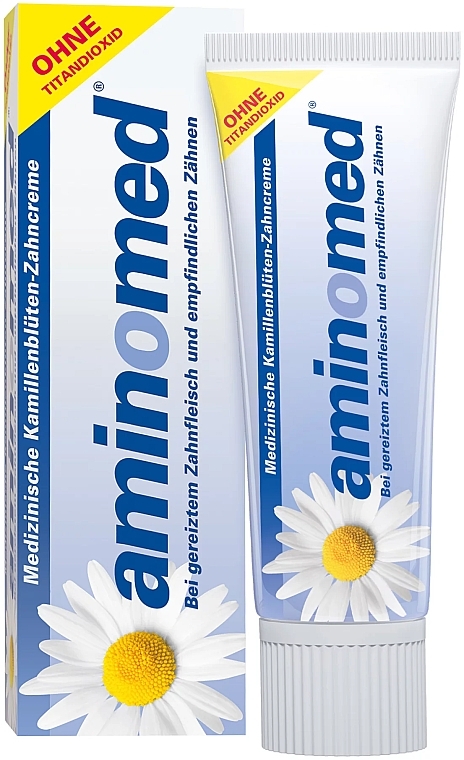 Зубная паста с цветками ромашки, без диоксида титана - Aminomed  — фото N1