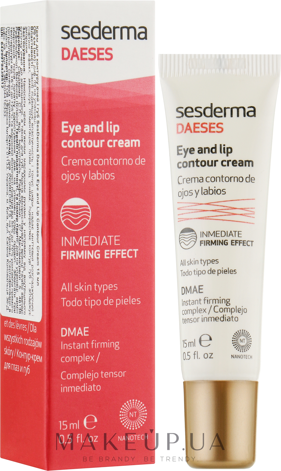 Крем для контуру очей і губ - SesDerma Laboratories Daeses Eye and Lip Contour Cream — фото 15ml