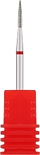Фреза алмазная "Цилиндр, стрельчатый конец" 249 012R, диаметр 1,2 мм, красная - Nail Drill — фото N1