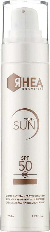 Антивіковий сонцезахисний крем для обличчя - Rhea Cosmetics YouthSun SPF50 Anti-Age Cream Facial Sunscreen — фото N1