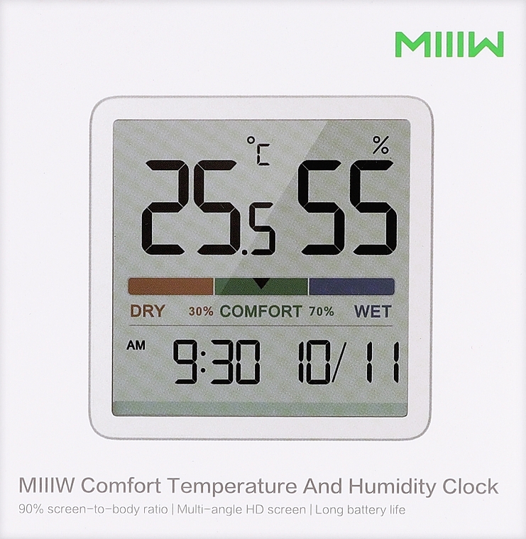 Часы-гигрометр - Xiaomi MiiiW Temperature And Humidity Meter White NK5253 — фото N1