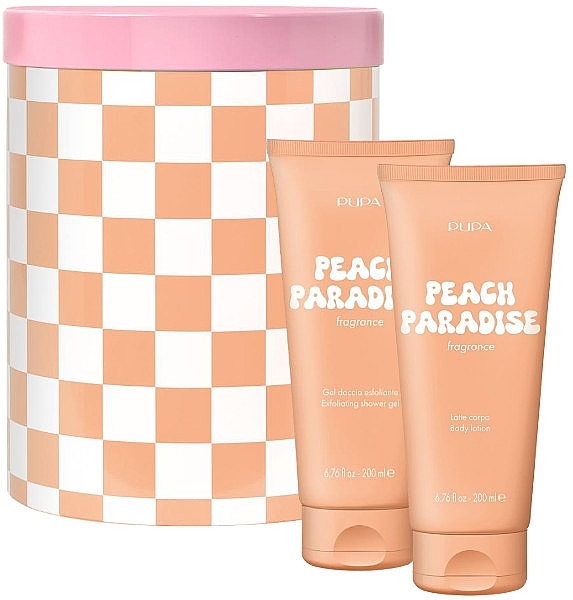 Pupa Peach Paradise - Набір (exf/sh/gel/200ml + b/lot/200ml) — фото N1