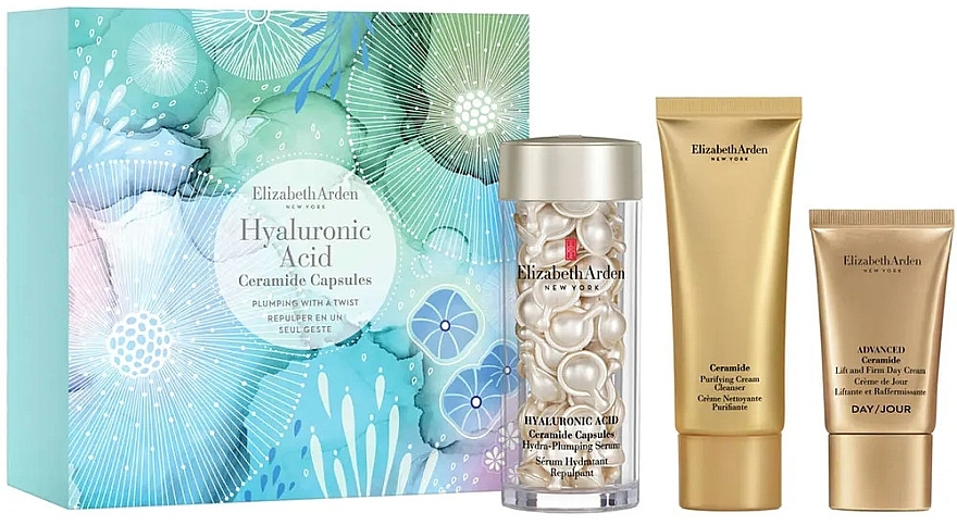 Набір - Elizabeth Arden Hyaluronic Acid Ceramide Capsules Set (f/ser/60pcs + f/cl/50ml + f/cr/15ml) — фото N1