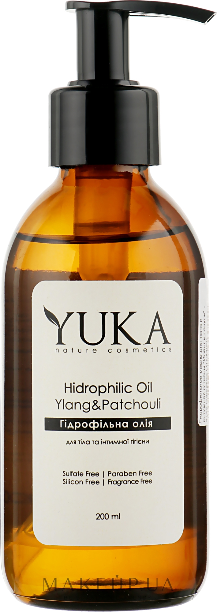 Гидрофильное масло для тела и интимной гигиены "Иланг и пачули" - Yuka Hidrophilic Oil — фото 200ml