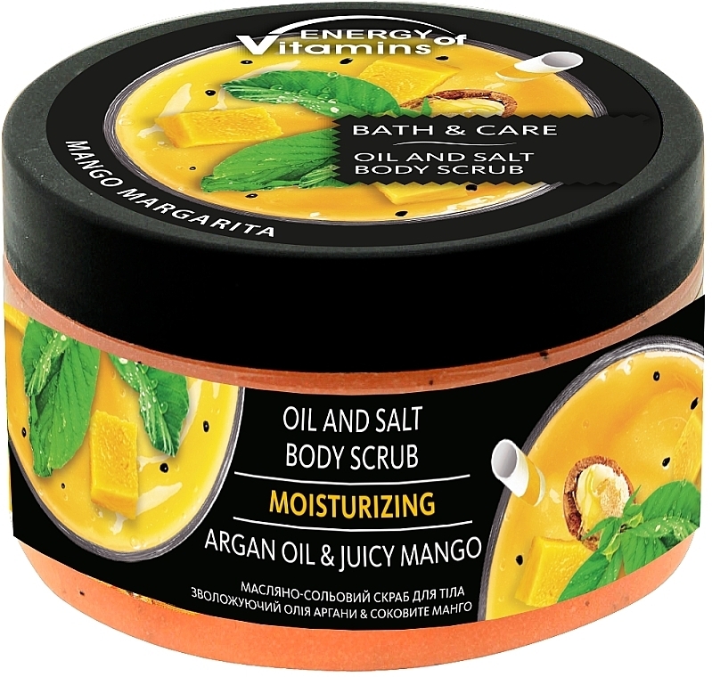 Масляно-солевой скраб для тела увлажняющий "Масло арганы & сочное манго" - Energy of Vitamins