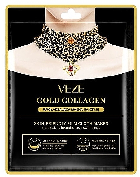 Маска для ухода за кожей шеи - Veze (Venzen) Gold Collagen Mask — фото N1