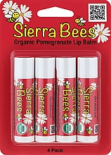 Набор бальзамов для губ "Гранат" - Sierra Bees (lip/balm/4x4,25g) — фото N1