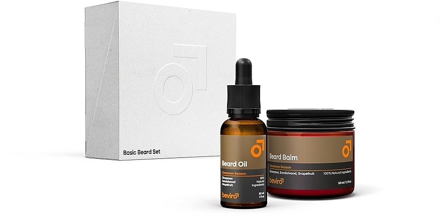 Набор - Beviro Basic Cinnamon Season Beard Set (brd/balm/50ml + brd/oil/30ml) — фото N1