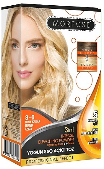 Пудра для волосся - Morfose Intense Bleaching Powder Lightener 3in1 — фото N1