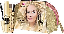 Духи, Парфюмерия, косметика Набор - Dermacol Mega Lashes Mascara Set (eyebrow/shad/1ml + mascara/13ml + pouch)