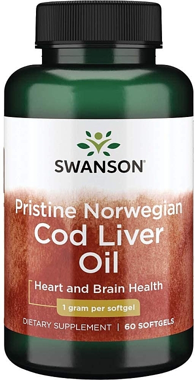 Харчова добавка "Олія печінки тріски", 1000 мг - Swanson Pristine Norwerian Cod Liver Oil — фото N1